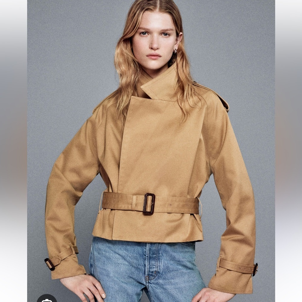 FRAME The Swing Trench Jacket in Desert Tan - Picture 4 of 16